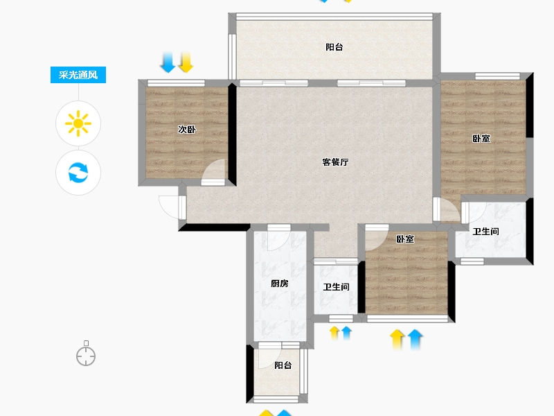 四川省-绵阳市-树高上院-92.16-户型库-采光通风