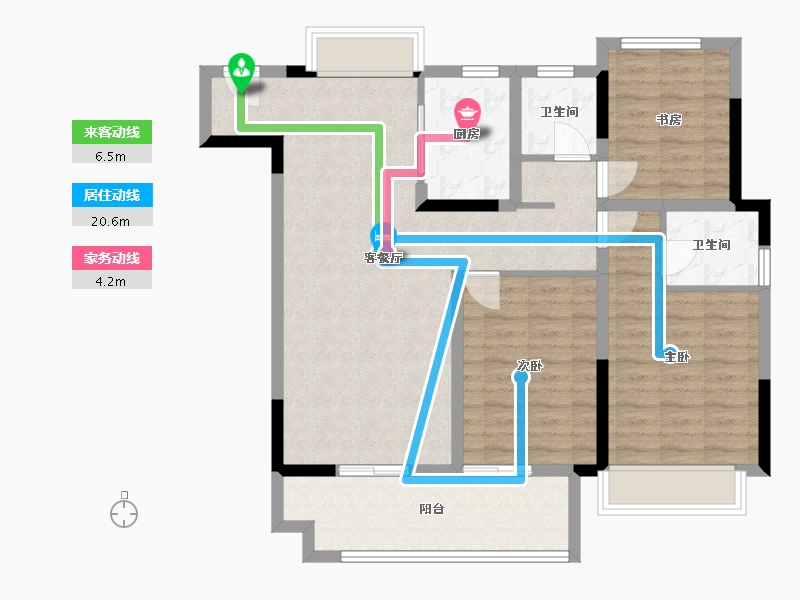 安徽省-铜陵市-和顺麓山樾-95.00-户型库-动静线