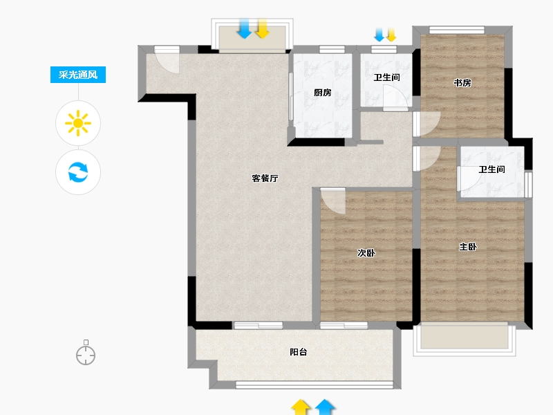 安徽省-铜陵市-和顺麓山樾-95.00-户型库-采光通风