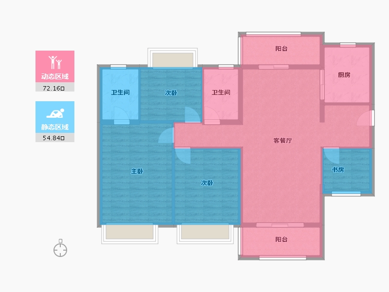 广东省-清远市-城市花园-玉荷苑-115.00-户型库-动静分区