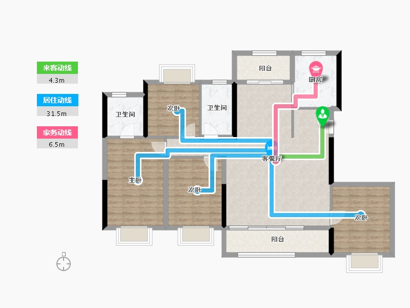 福建省-莆田市-​建发融创和鸣兰溪-116.88-户型库-动静线