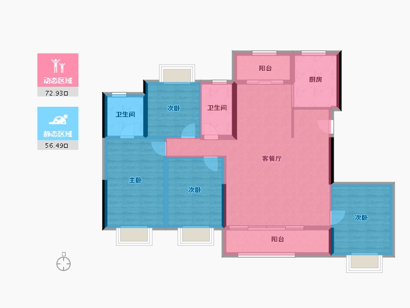 福建省-莆田市-​建发融创和鸣兰溪-116.88-户型库-动静分区