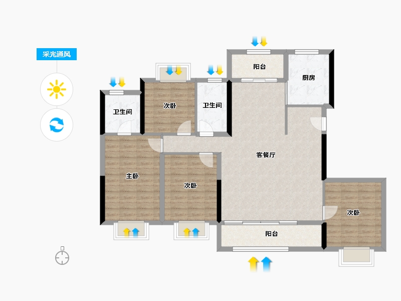 福建省-莆田市-​建发融创和鸣兰溪-116.88-户型库-采光通风