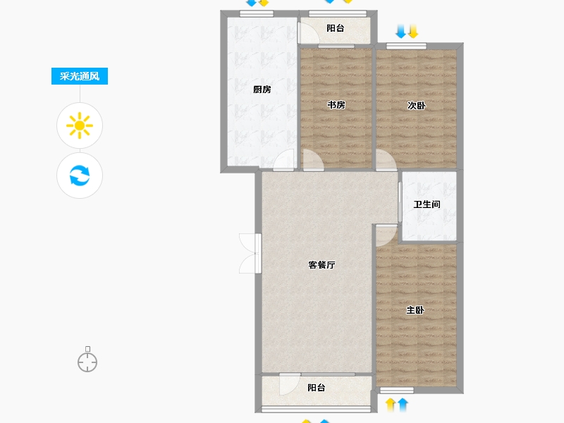 吉林省-辽源市-四平阳光首府-102.98-户型库-采光通风