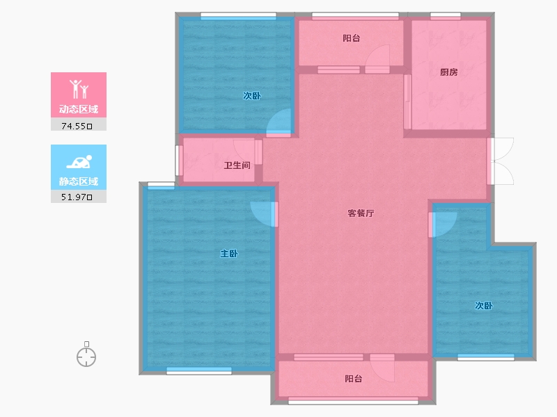 吉林省-辽源市-东丰县罗兰香谷·南山园-113.51-户型库-动静分区