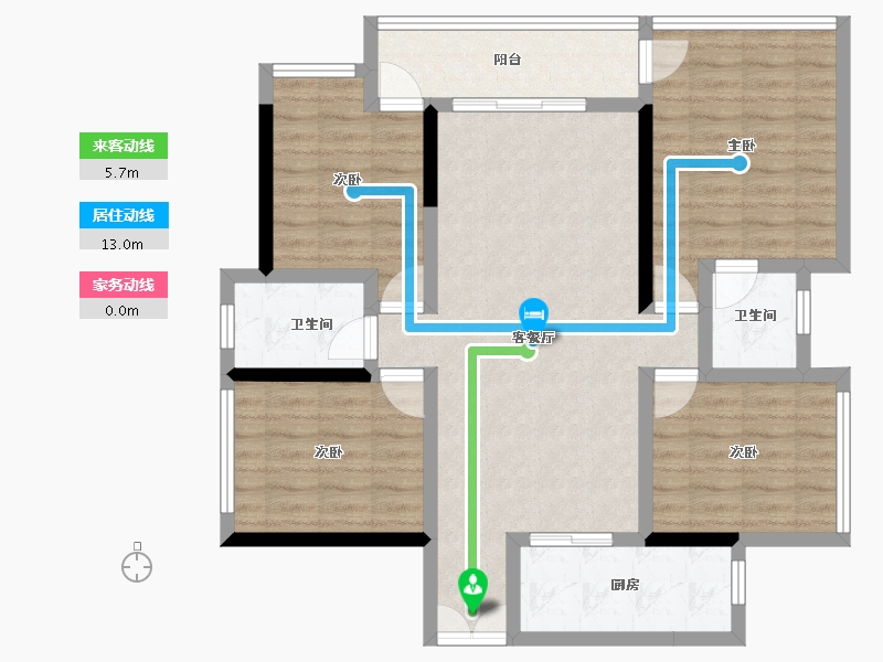 四川省-绵阳市-景茂誉府-96.43-户型库-动静线