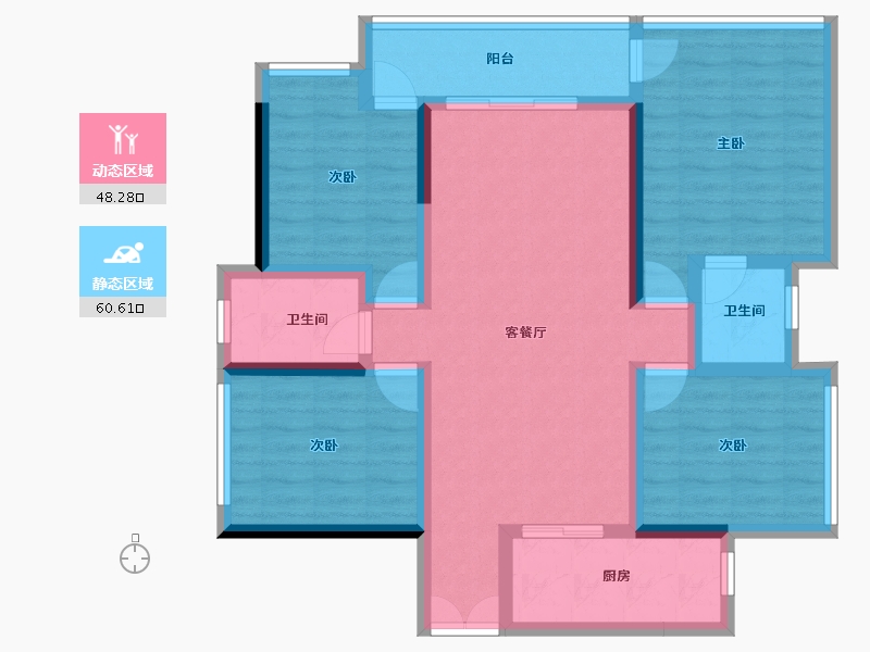 四川省-绵阳市-景茂誉府-96.43-户型库-动静分区