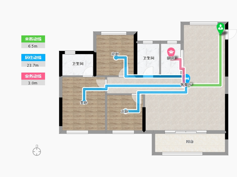 福建省-莆田市-​涵江正荣府-97.63-户型库-动静线