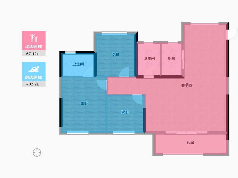 福建省-莆田市-​涵江正荣府-97.63-户型库-动静分区