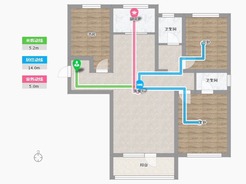 新疆维吾尔自治区-喀什地区-金龙·融合佳苑-85.08-户型库-动静线