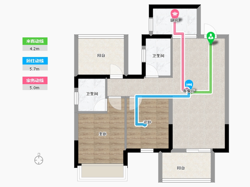 广西壮族自治区-南宁市-滨江锦湾-69.54-户型库-动静线