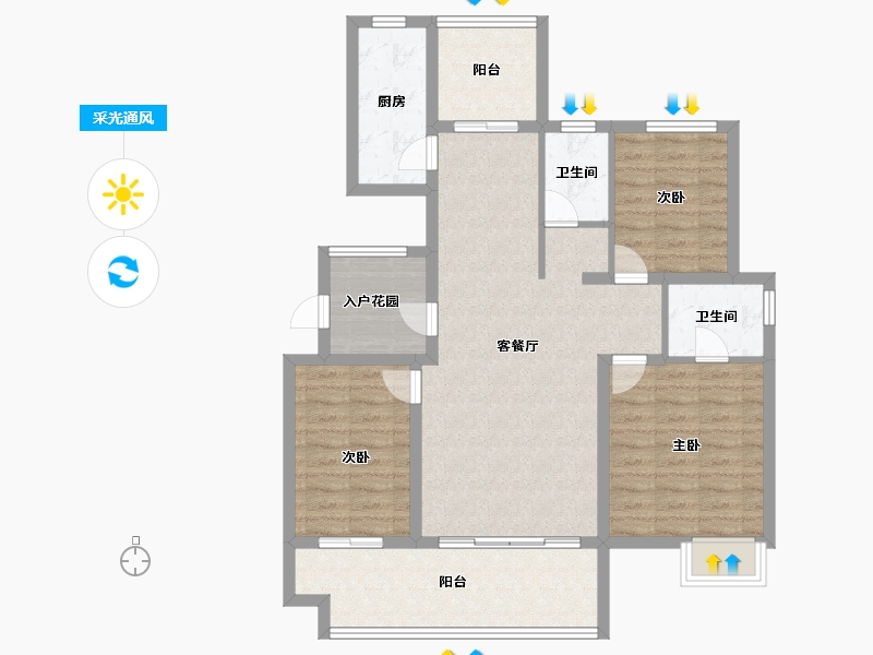 河南省-周口市-茉莉公馆-98.00-户型库-采光通风