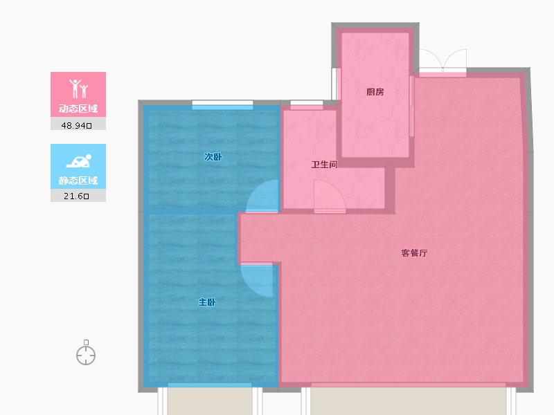 新疆维吾尔自治区-乌鲁木齐市-君瑞兰亭府-64.33-户型库-动静分区