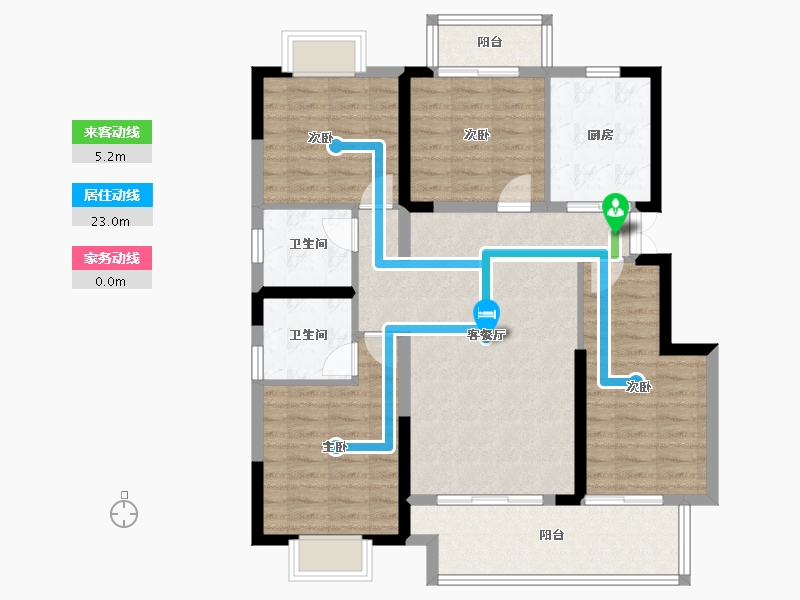 江西省-鹰潭市-铭欣·公园壹号-103.00-户型库-动静线