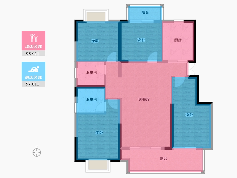 江西省-鹰潭市-铭欣·公园壹号-103.00-户型库-动静分区