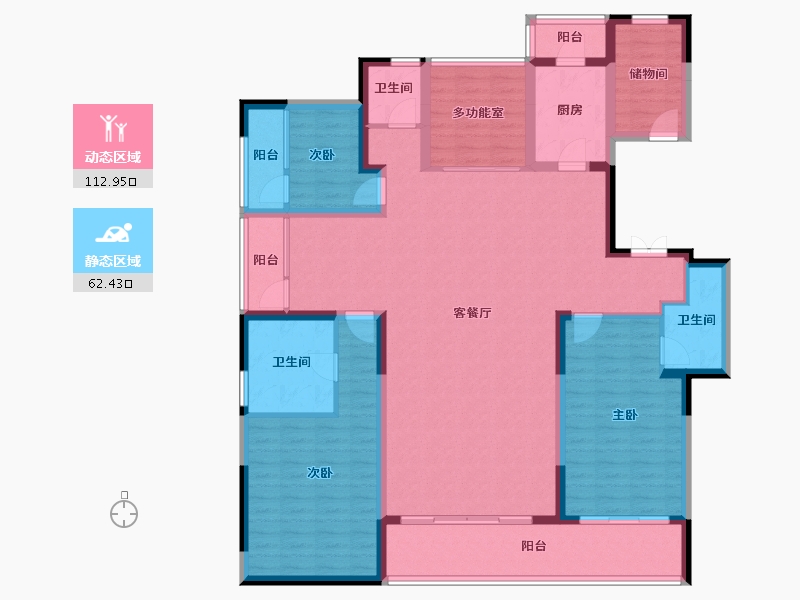 江西省-上饶市-华熙LIVE信江·华熙府第一区-158.04-户型库-动静分区