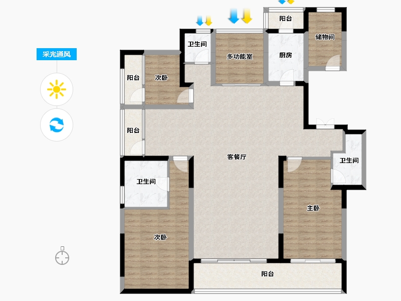 江西省-上饶市-华熙LIVE信江·华熙府第一区-158.04-户型库-采光通风