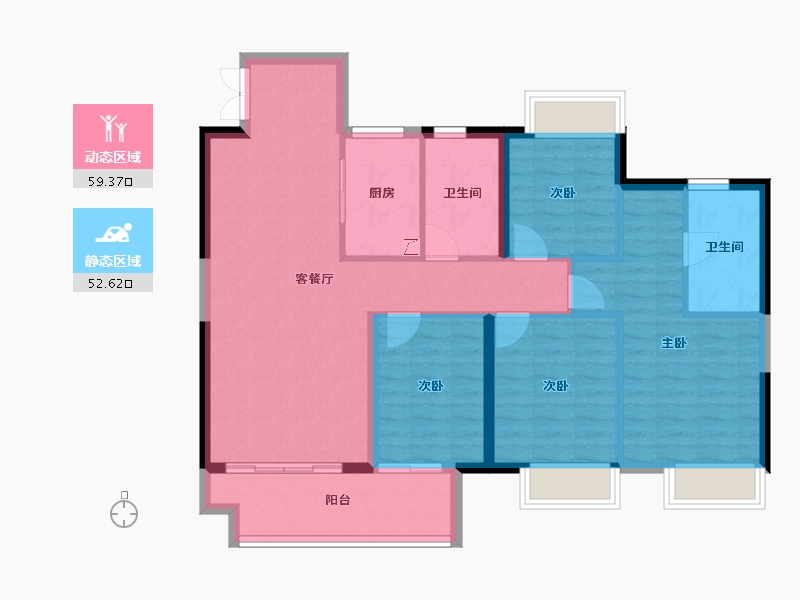 江西省-赣州市-嘉福·潋江府-100.98-户型库-动静分区