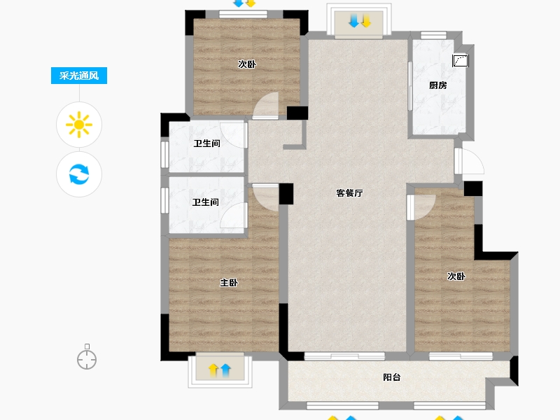 江西省-鹰潭市-万景悦府-94.00-户型库-采光通风