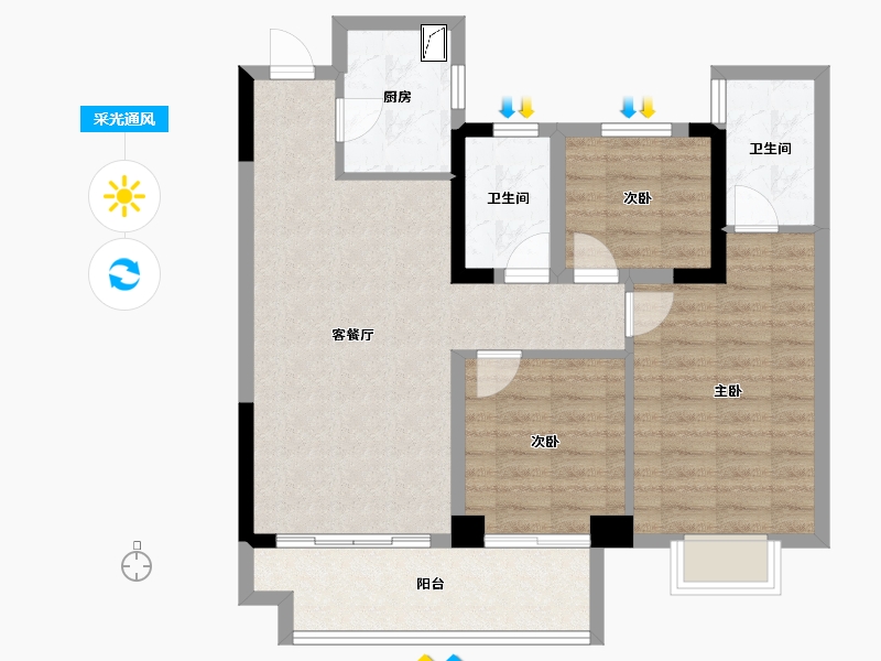 江西省-鹰潭市-万景悦府-81.00-户型库-采光通风