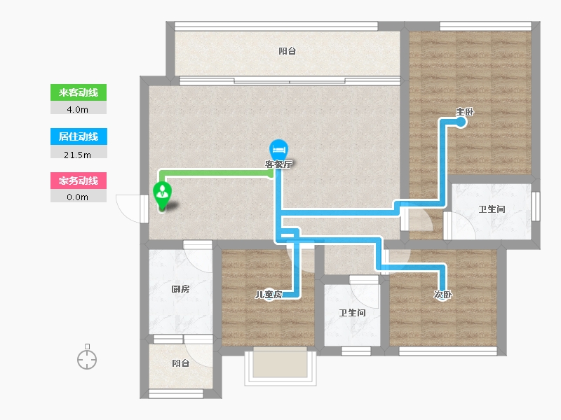 四川省-绵阳市-高又高新天骄-83.95-户型库-动静线