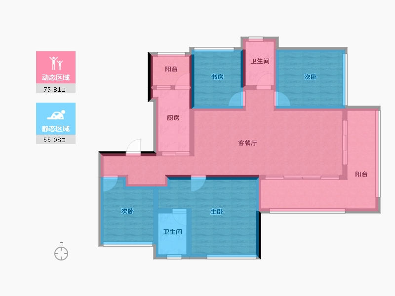 四川省-绵阳市-领地国际社区三期-115.97-户型库-动静分区