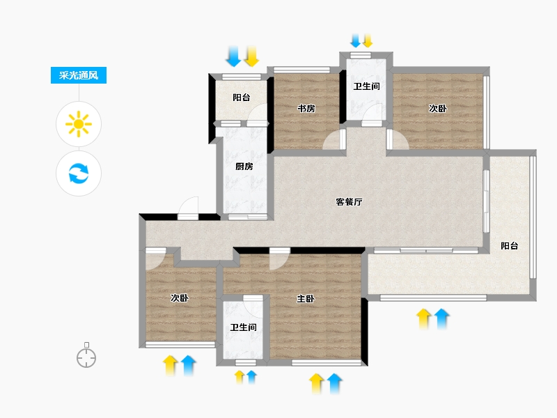 四川省-绵阳市-领地国际社区三期-115.97-户型库-采光通风