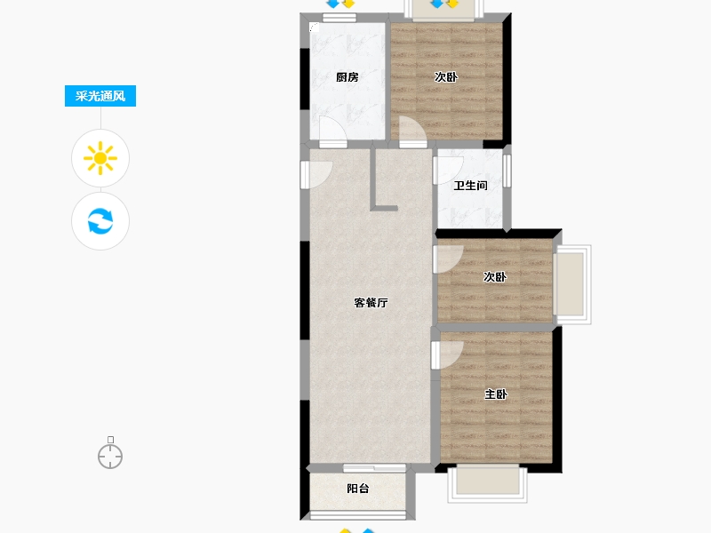 湖北省-武汉市-天纵时代城-75.76-户型库-采光通风