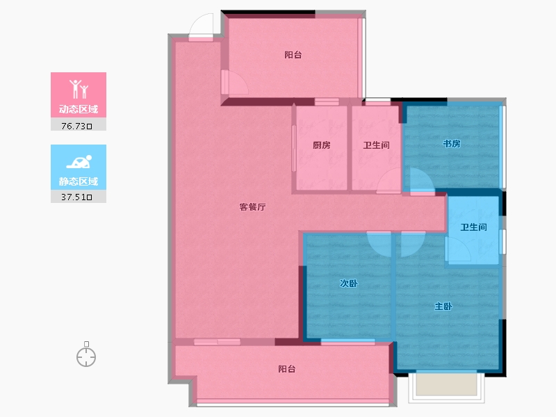 广西壮族自治区-来宾市-江滨湾1号-102.47-户型库-动静分区