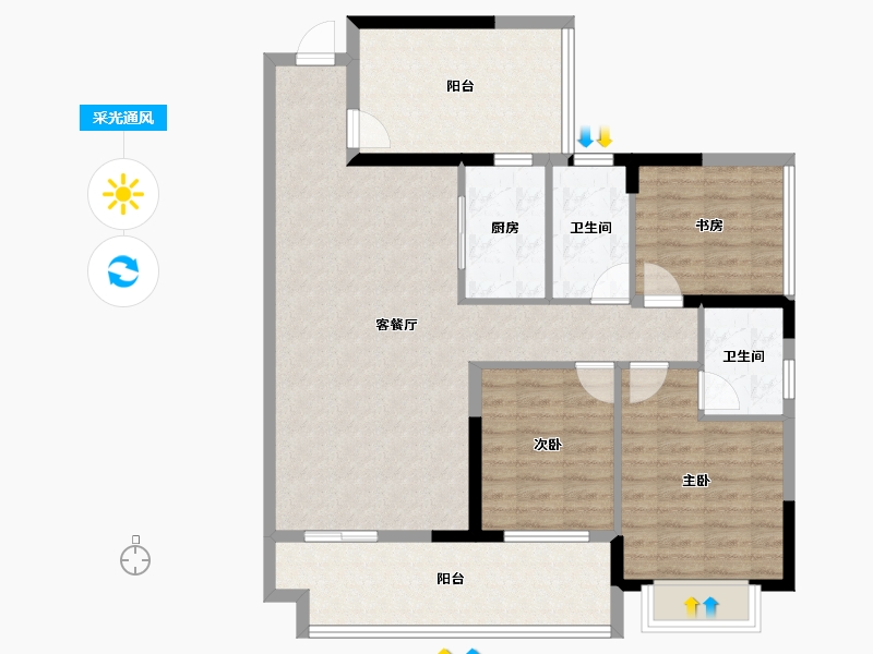 广西壮族自治区-来宾市-江滨湾1号-102.47-户型库-采光通风