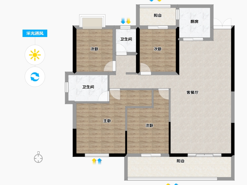 湖北省-咸宁市-同惠上和城-127.52-户型库-采光通风