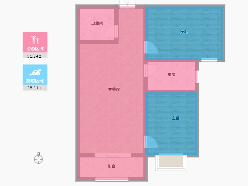 甘肃省-定西市-海天凤翔名都-70.98-户型库-动静分区