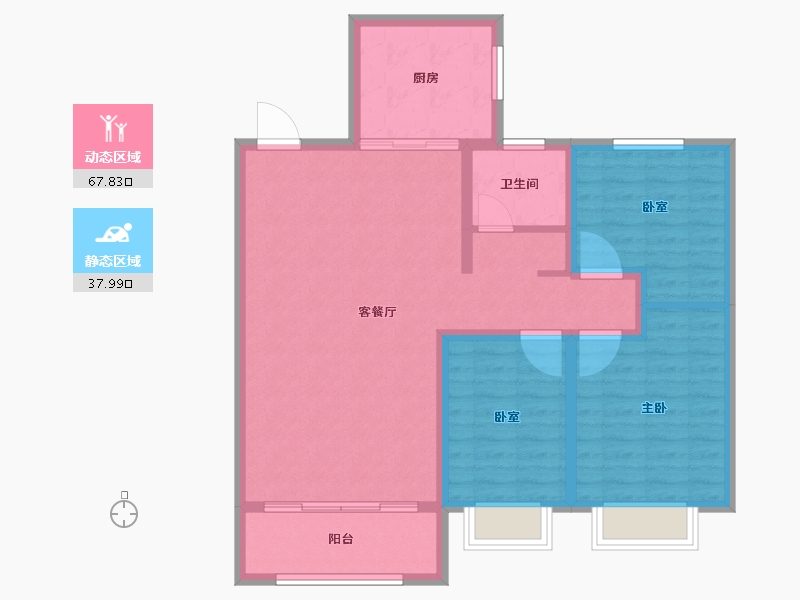 甘肃省-定西市-润嘉国际C区-95.48-户型库-动静分区