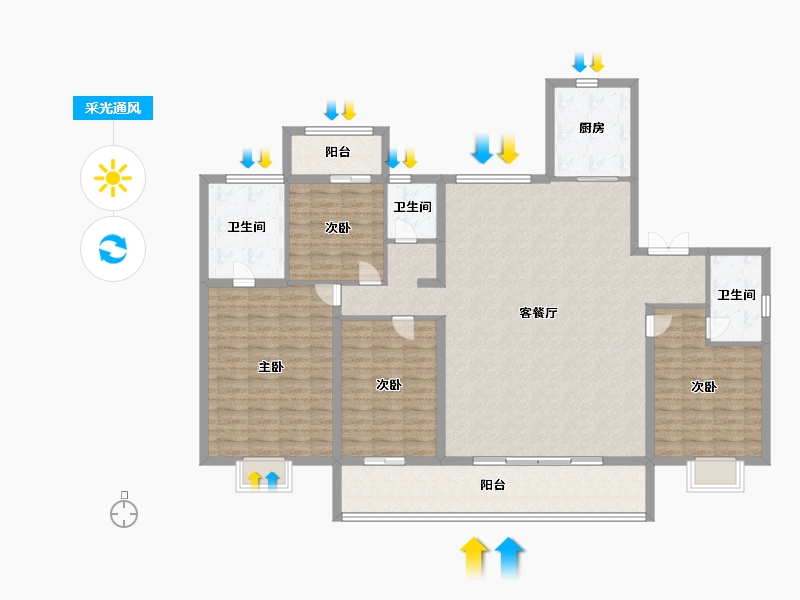 河南省-周口市-碧桂园公园学府-151.99-户型库-采光通风