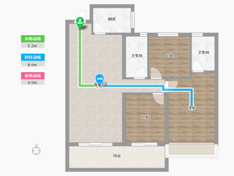 云南省-临沧市-恒宁京樾府-90.92-户型库-动静线