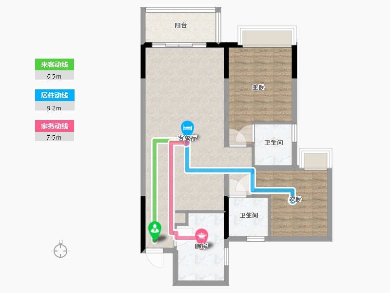 黑龙江省-哈尔滨市-富力城-83.00-户型库-动静线