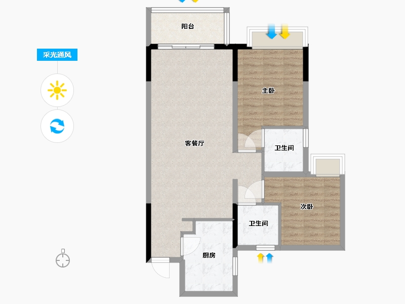 黑龙江省-哈尔滨市-富力城-83.00-户型库-采光通风