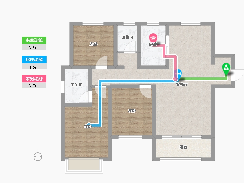 河北省-邢台市-金桂园-79.32-户型库-动静线