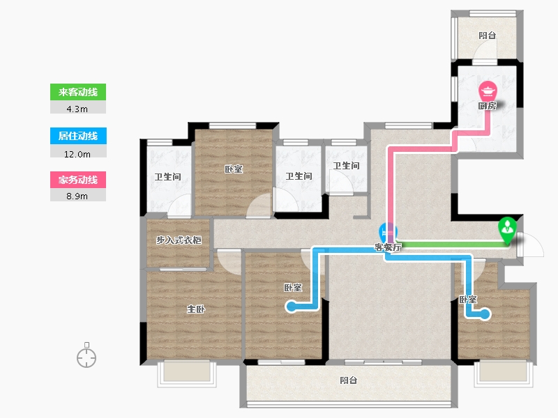 河南省-信阳市-康桥学苑-132.81-户型库-动静线