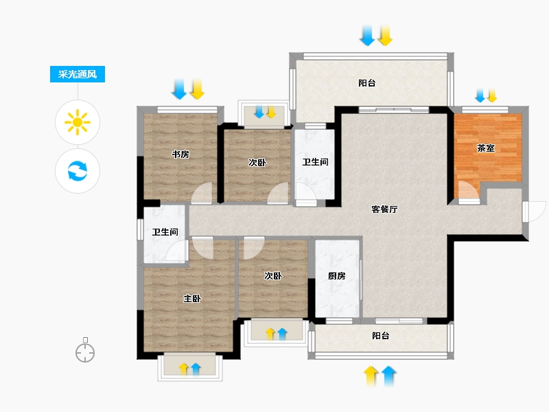 广西壮族自治区-来宾市-江滨湾1号-112.73-户型库-采光通风