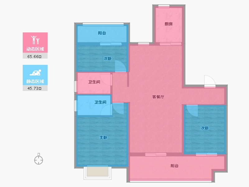 河南省-周口市-碧桂园公园学府-100.00-户型库-动静分区