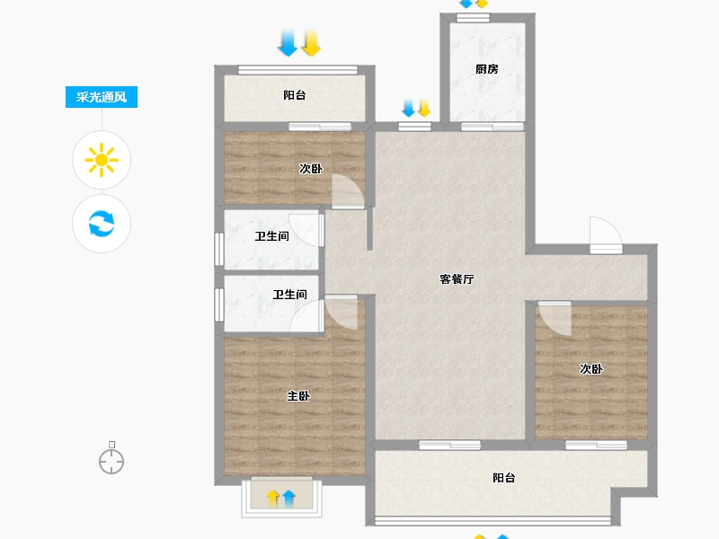 河南省-周口市-碧桂园公园学府-100.00-户型库-采光通风