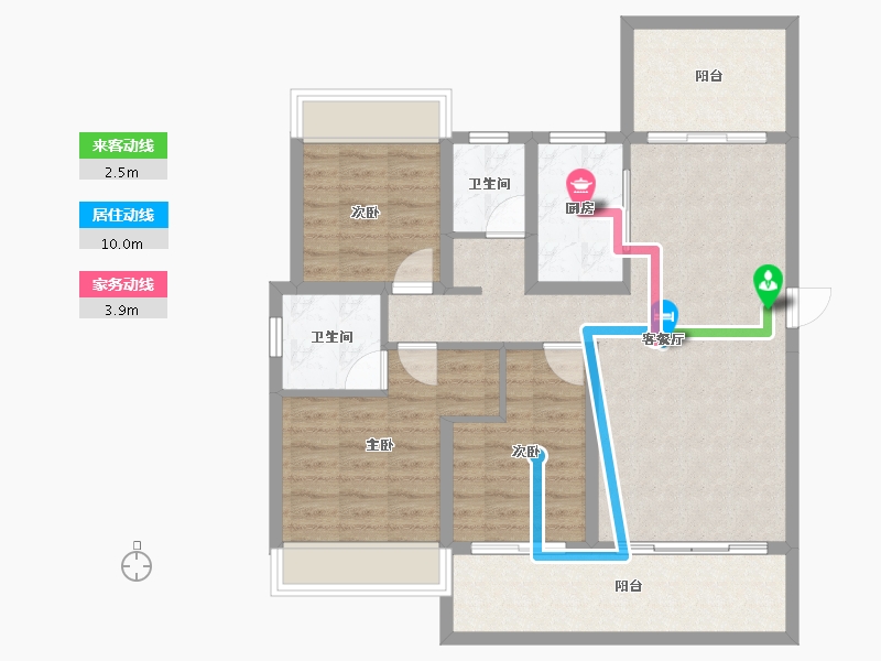 云南省-临沧市-恒宁京樾府-92.36-户型库-动静线