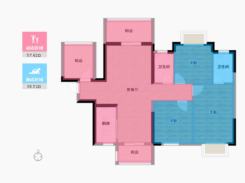 广西壮族自治区-南宁市-滨江锦湾-83.73-户型库-动静分区