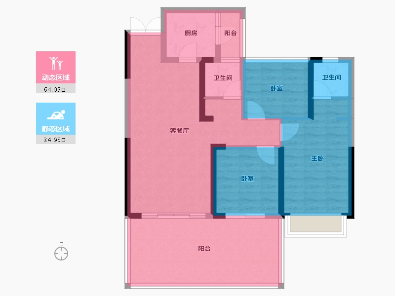 云南省-昭通市-瑞盛华府-88.42-户型库-动静分区