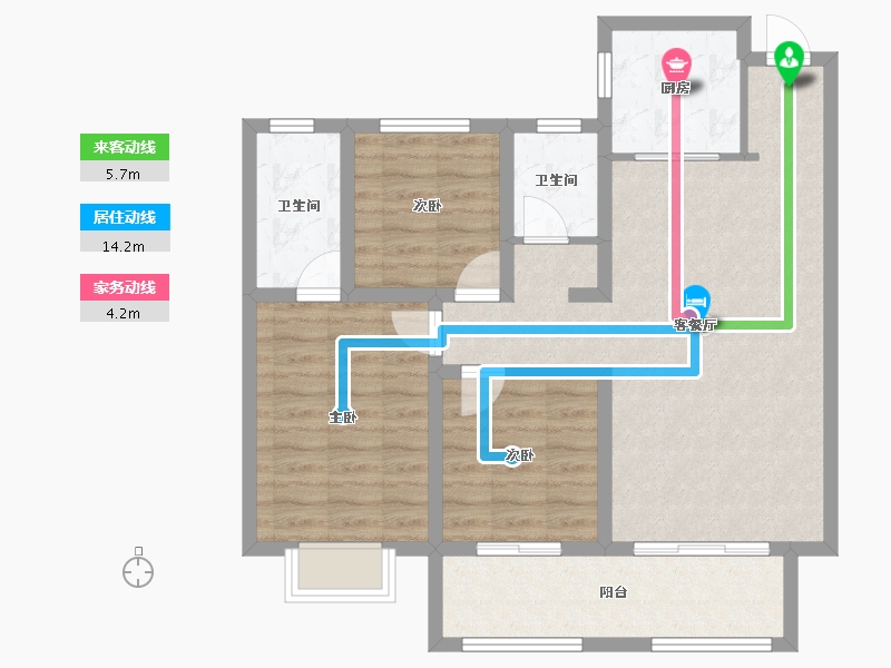 河北省-邢台市-金桂园-83.71-户型库-动静线