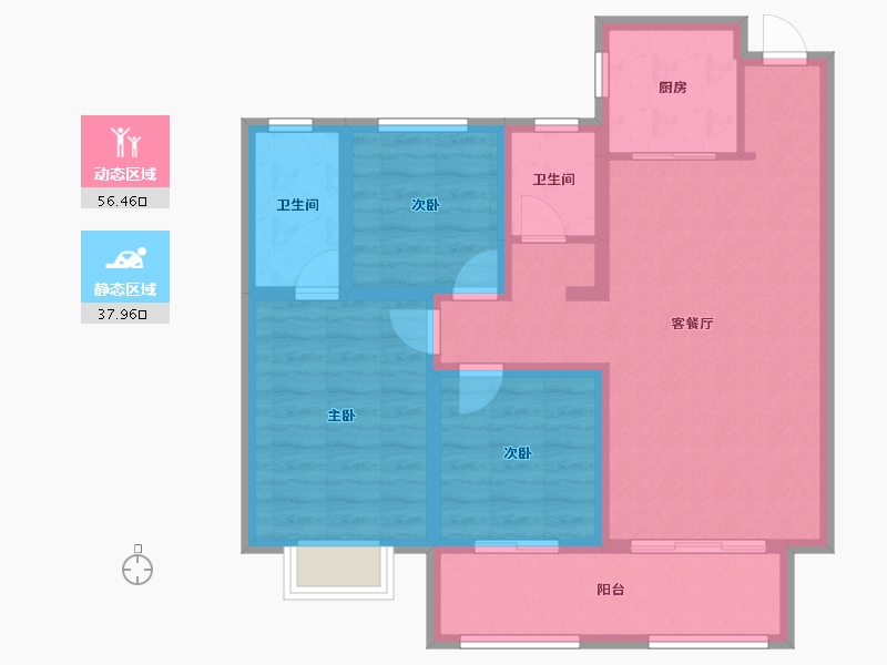 河北省-邢台市-金桂园-83.71-户型库-动静分区