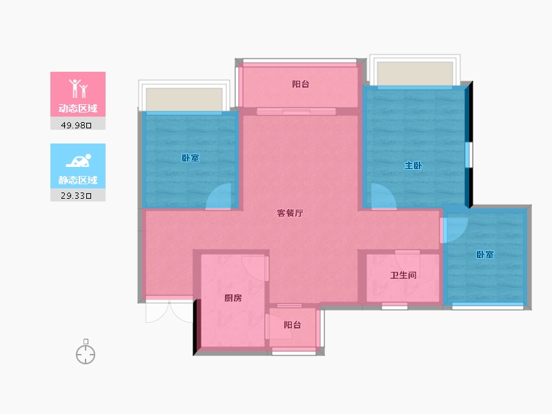 四川省-绵阳市-长虹城-70.33-户型库-动静分区