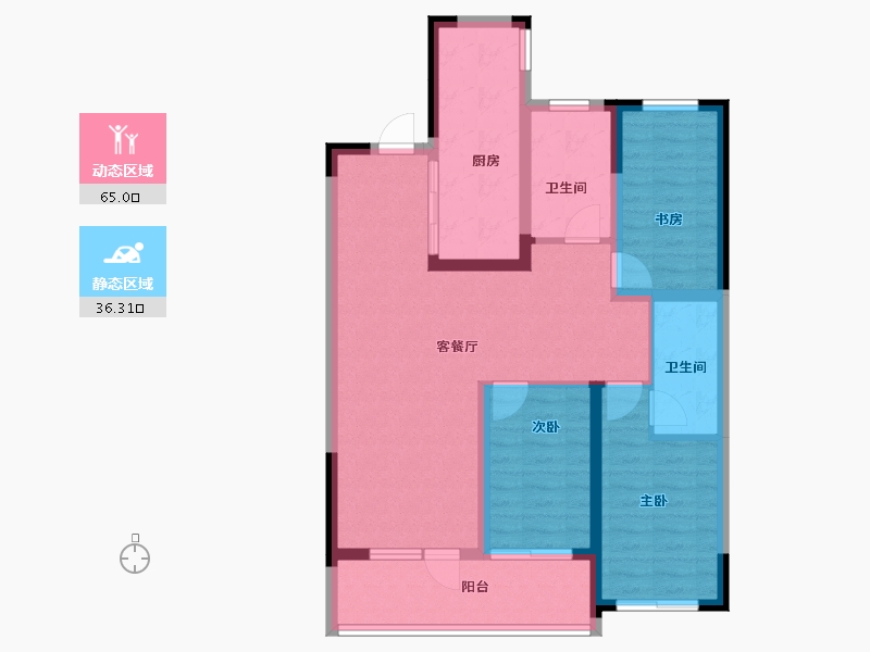 宁夏回族自治区-银川市-中海半岛华府-90.40-户型库-动静分区