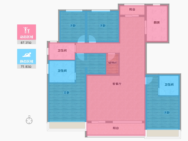 河南省-周口市-周投绿城·留香园-145.60-户型库-动静分区